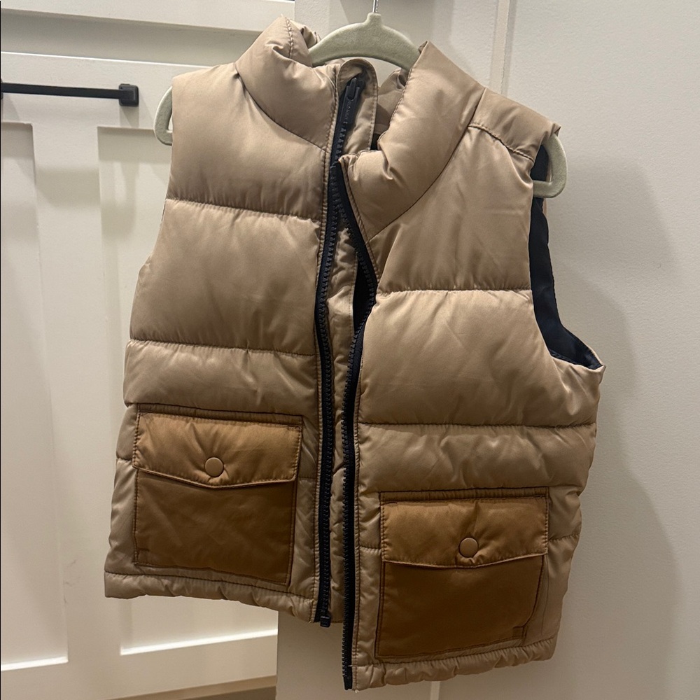 Old Navy Tan Puffer Vest with Pockets